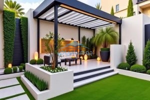 معلم برجولات حديد بالرياض بورجولات حدائق